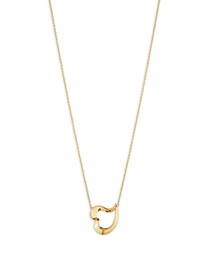 Shop Georg Jensen 18k Yellow Gold Hearts Horizontal Open Heart Pendant Necklace, 17.72
