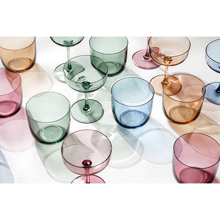 Set of Crystal Glass Ribbon Motif Drinking Glasses - Set of 30