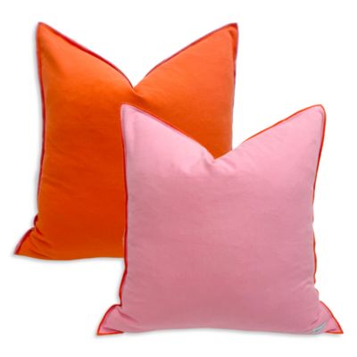 Laura Park Designs Pink/Orange Two-Toned Decorative Pillow, 22 x 22