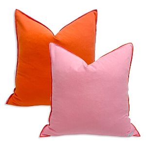 Laura Park Designs Pink/orange Two-toned Decorative Pillow, 22 X 22