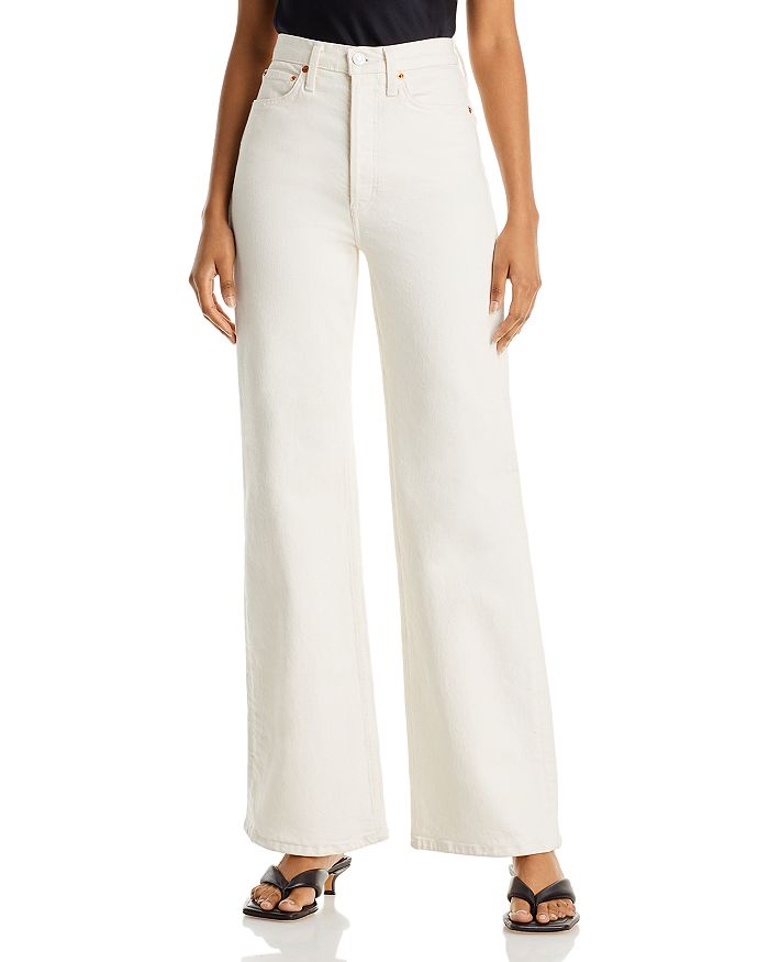 RE/DONE '70s Ultra High Rise Wide Leg Jeans in Vintage White ...