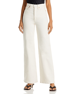 Re/done 70s High-rise Wide-leg Jeans In Vintage White