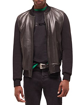 The Kooples - Motard Leather Varsity Jacket
