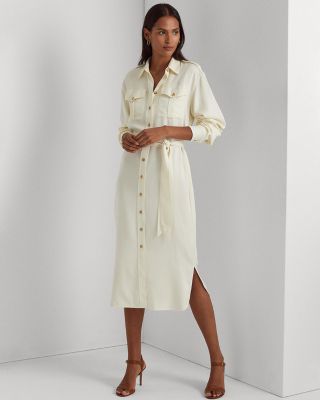 Lauren Button Front Shirt Dress - Indigo