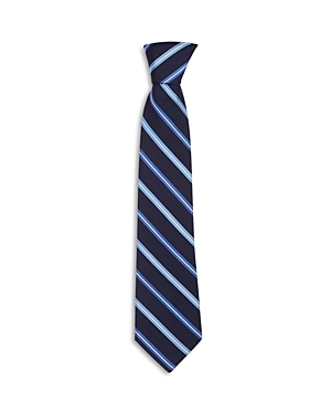 The Men's Store At Bloomingdale's Striped Silk Classic Tie - 100% Exclusive In Navy