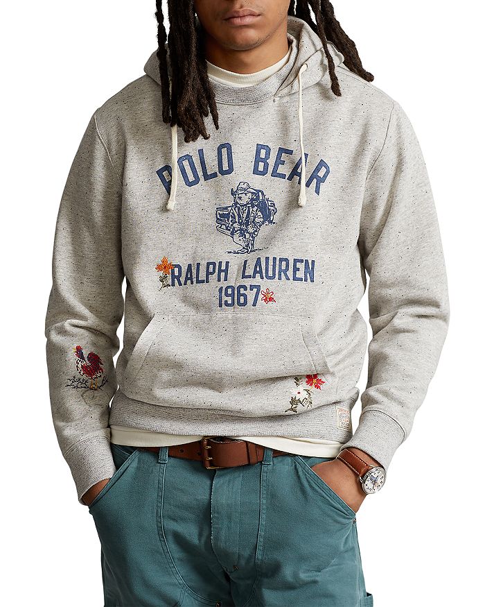 Shop Polo Ralph Lauren Bear Graphic Pullover Hoodie