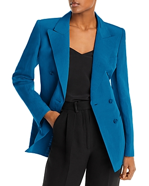 Alberta Ferretti Double-breasted Blazer Jacket In Blue