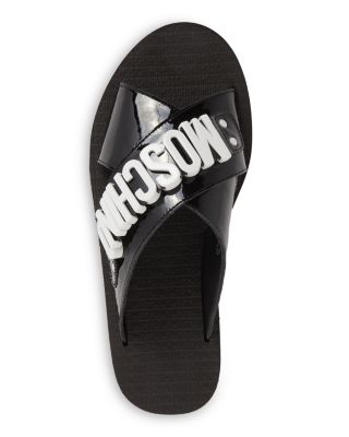 Moschino Women's Logo Crossover Platform Sandals