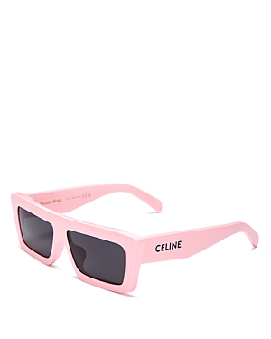 Celine Monochroms Rectangular Sunglasses, 57mm In Pink/gray Solid