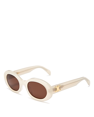 Celine Oval Sunglasses, 52mm In Ivory/brown