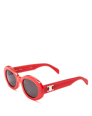 Celine Triomphe 52mm Oval Sunglasses In Red/gray Solid
