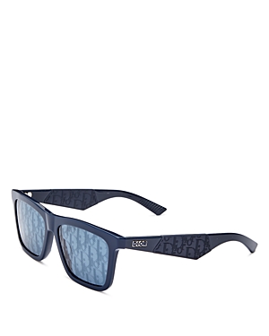 Shop Dior B27 S1i Geometric Sunglasses, 56mm In Blue/blue Mirrored