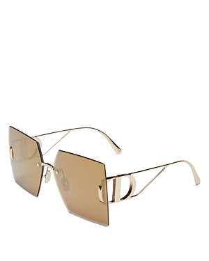 Dior 30montaigne S7u Square Sunglasses, 64mm In Gold/brown Mirrored Solid