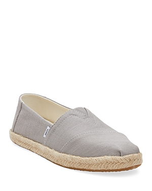 Shop Toms Women's Recycled Cotton Alpargata Rope Espadrilles In Grey