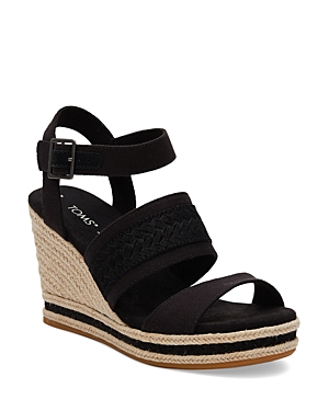 TOMS WOMEN'S MADELY STRAPPY ESPADRILLE WEDGE SANDALS