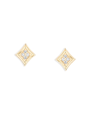 Shop Adina Reyter 14k Yellow Gold Make Your Move Diamond Cluster Stud Earrings In Gold/white