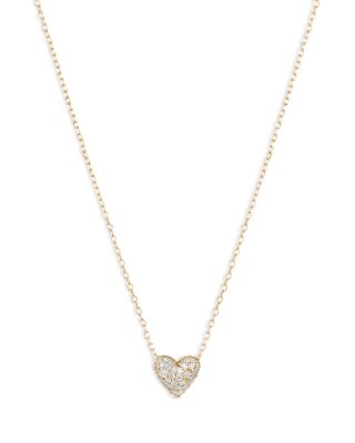 Adina Reyter - 14K Yellow Gold Diamond Pav&eacute; Heart Pendant Necklace, 15-16"