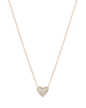 Adina Reyter 14k Yellow Gold Diamond Pave Heart Pendant Necklace, 15-16 In White/gold