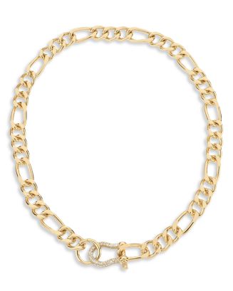 Ettika Cuffed Love Pavé Collar Necklace in 18K Gold Plated, 16 ...