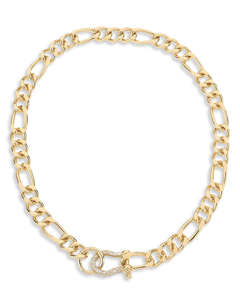 Ettika 18k Gold Plated Pave Clasp And Chain Necklace In Gold