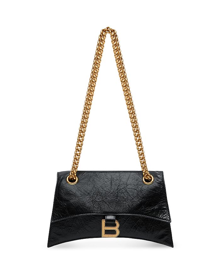 Balenciaga - Crush Small Leather Gold-Tone Chain Bag