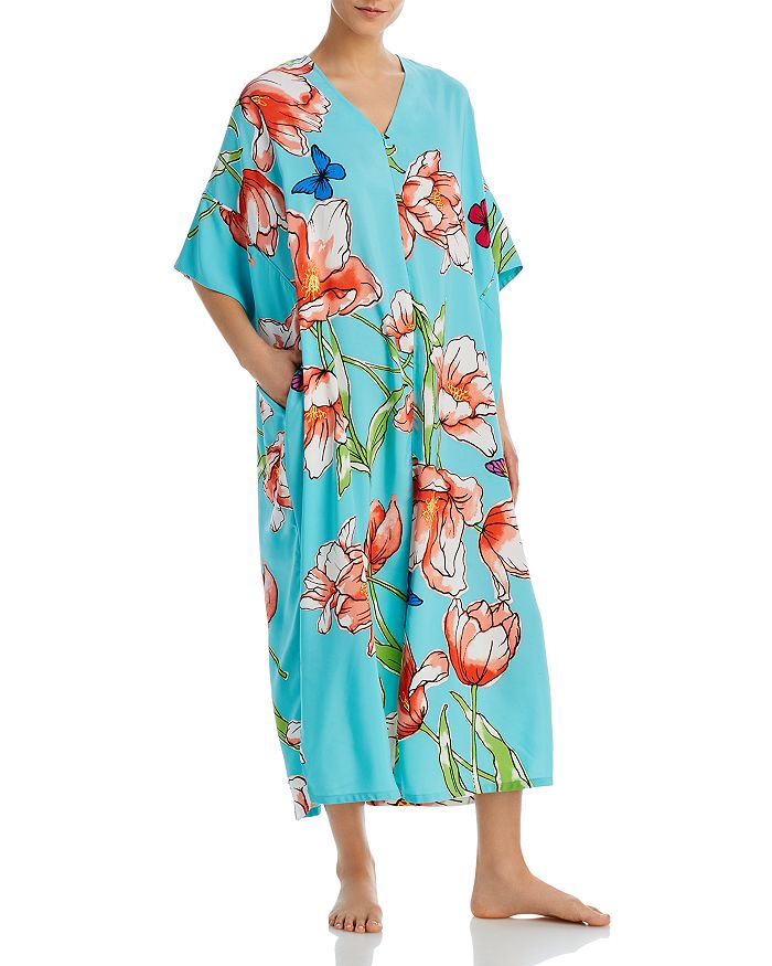 Natori Wild Poppy Zip Caftan Bloomingdale s