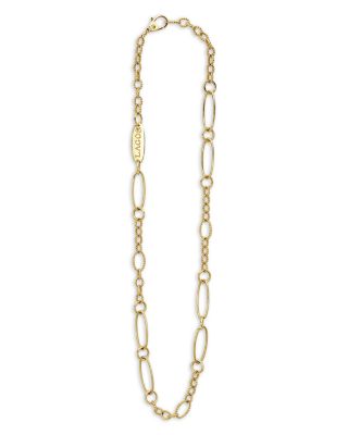 18K Yellow Gold Signature Caviar Oval Link Chain Necklace, 20"
