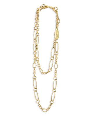 18K Yellow Gold Signature Caviar Oval Link Chain Necklace, 34"