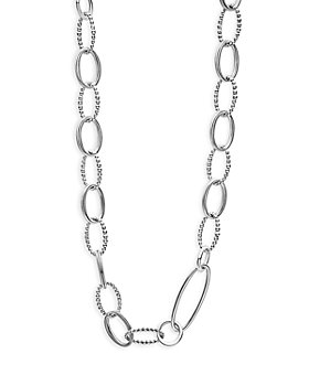 LAGOS - Sterling Silver Signature Caviar Oval Link Chain Necklace, 20"