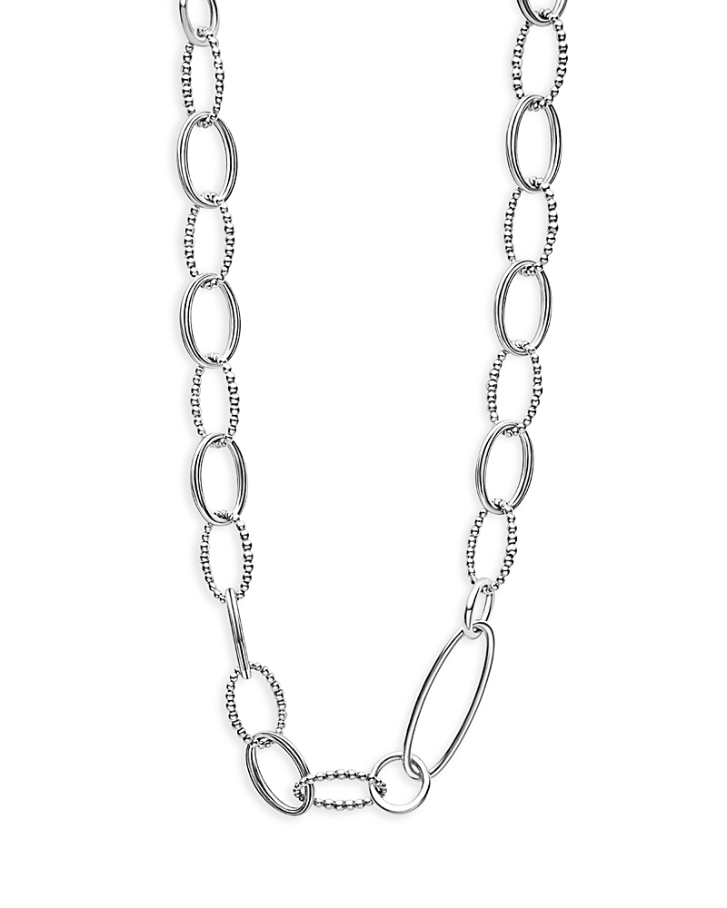 Lagos Sterling Silver Signature Caviar Oval Link Chain Necklace, 20 In Silver