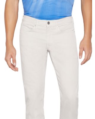 L'Homme Slim Brushed Twill Pants in Milk Beige