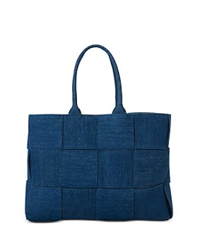 Bottega Veneta - Large Arco Weaved Denim Tote with Removable Pouch