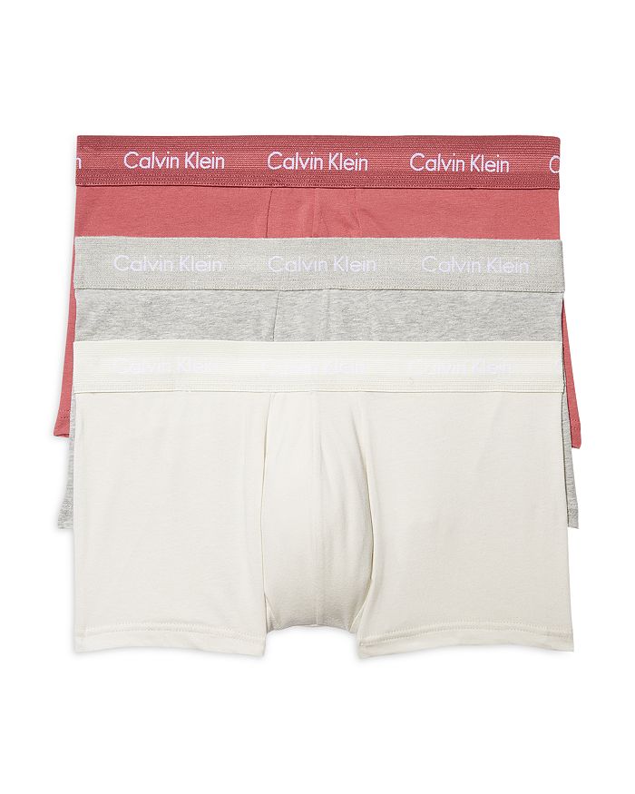 CALVIN KLEIN COTTON STRETCH MOISTURE WICKING LOW RISE TRUNKS, PACK OF 3