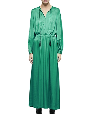 The Kooples Long Sleeve Tassel Maxi Dress In Green | ModeSens The Kooples Long Sleeve Tassel Maxi Dress In Green | ModeSens