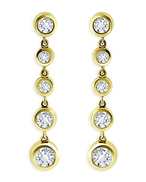Aqua Graduated Bezel Drop Earrings in 18K Gold-Plated Sterling Silver - 100% Exclusive
