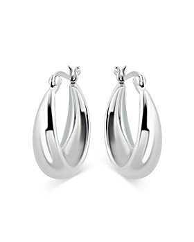 AQUA - Graduated Oval Hoop Earrings in Sterling Silver - 100% Exclusive 