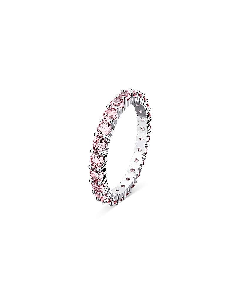 Swarovski Metal Matrix Ring Embellished With Crystals In Pink