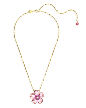 Shop Swarovski Florere Crystal Pendant Necklace, 16.5 In Pink