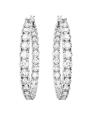 Shop Swarovski Matrix Crystal Inside Out Hoop Earrings In White