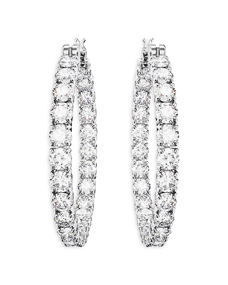 SWAROVSKI MATRIX CRYSTAL INSIDE OUT HOOP EARRINGS
