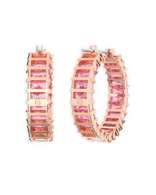 Matrix Baguette Crystal Hoop Earrings