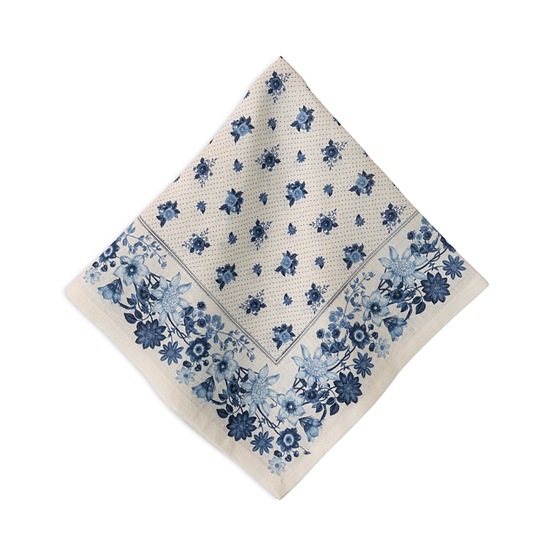 Juliska Mirabelle Linen Napkin In White/blue