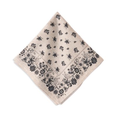 Juliska Mirabelle Floral Linen Napkin In Noir