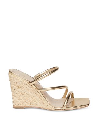 gold wedge evening shoes