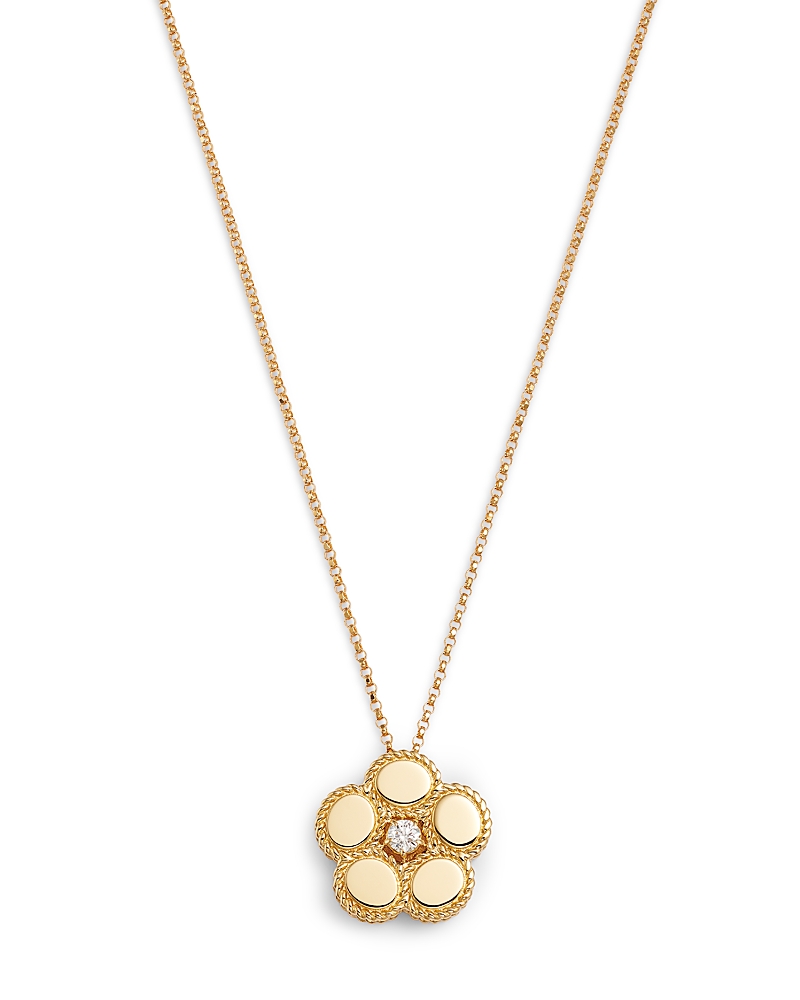 Roberto Coin 18k Yellow Gold Daisy Diamond Flower Pendant Necklace, 16-18 - Exclusive In Gold