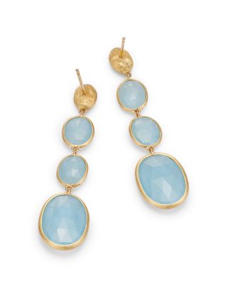 18K Yellow Gold Siviglia Aquamarine Graduated Drop Earrings