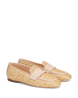 Agl Attilio Giusti Leombruni Wide Fit Maddox Raffia Slim Loafer In Natural-neutral In Raffia