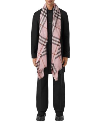 Lightweight Check Wool Silk Scarf