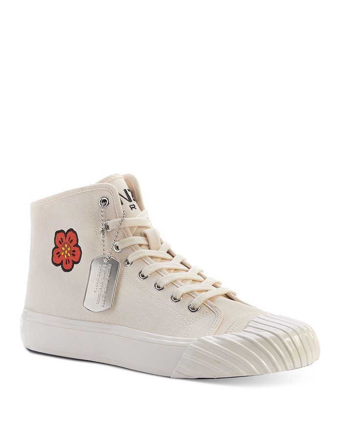 Kenzo Men s Flower Embroidered Lace Up High Top Sneakers