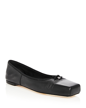 Alexander Wang Billie Crystal-embellished Leather Ballet Flats In Black